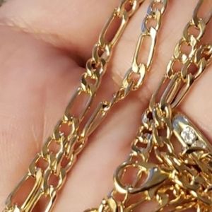 Gold Plated Figaro Chain Necklace
